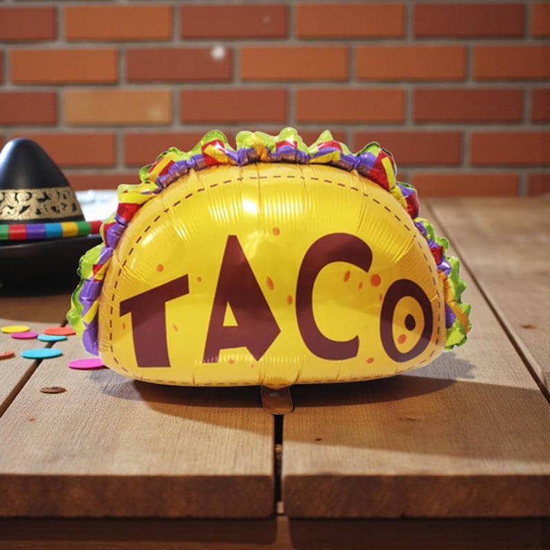 Taco Party Balloon: Fiesta Party Cinco de Mayo Decoration image 1