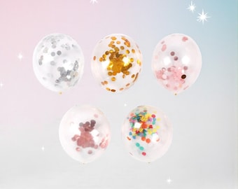 Confetti Balloons: Gold Rose Gold Silver Mix Party Decorations