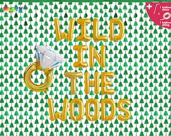 Wild in the Woods Bachelorette Balloon Banner & Backdrop | Cabin Camping Bachelorette Party Balloon Banner | Bachelorette Party Decor