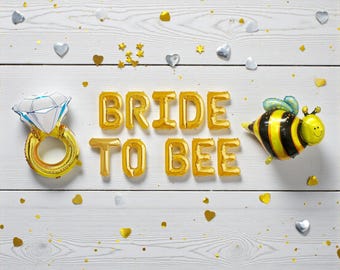 Bride To Bee Balloon Banner: Bee Theme Bridal Shower & Bachelorette Party Decorations