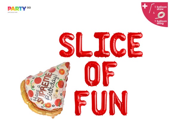 Slice of Fun Balloon Banner | Pizza Birthday Party Balloon | Pizza Baby Pizza Party | Little Italian Chef Birthday Party Decorations Banner Il_570xn