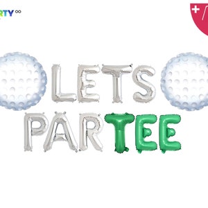 Banner Let's Par Tee / Fiesta de cumpleaños de golf / Decoraciones de cumpleaños con temática de golf / Suministros para fiestas de jubilación para amantes del golf