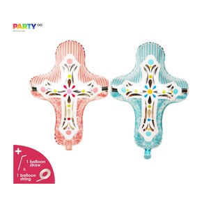 Cross Balloon |  Baptism Balloon Decoration | Christening Balloon | Religious Balloon