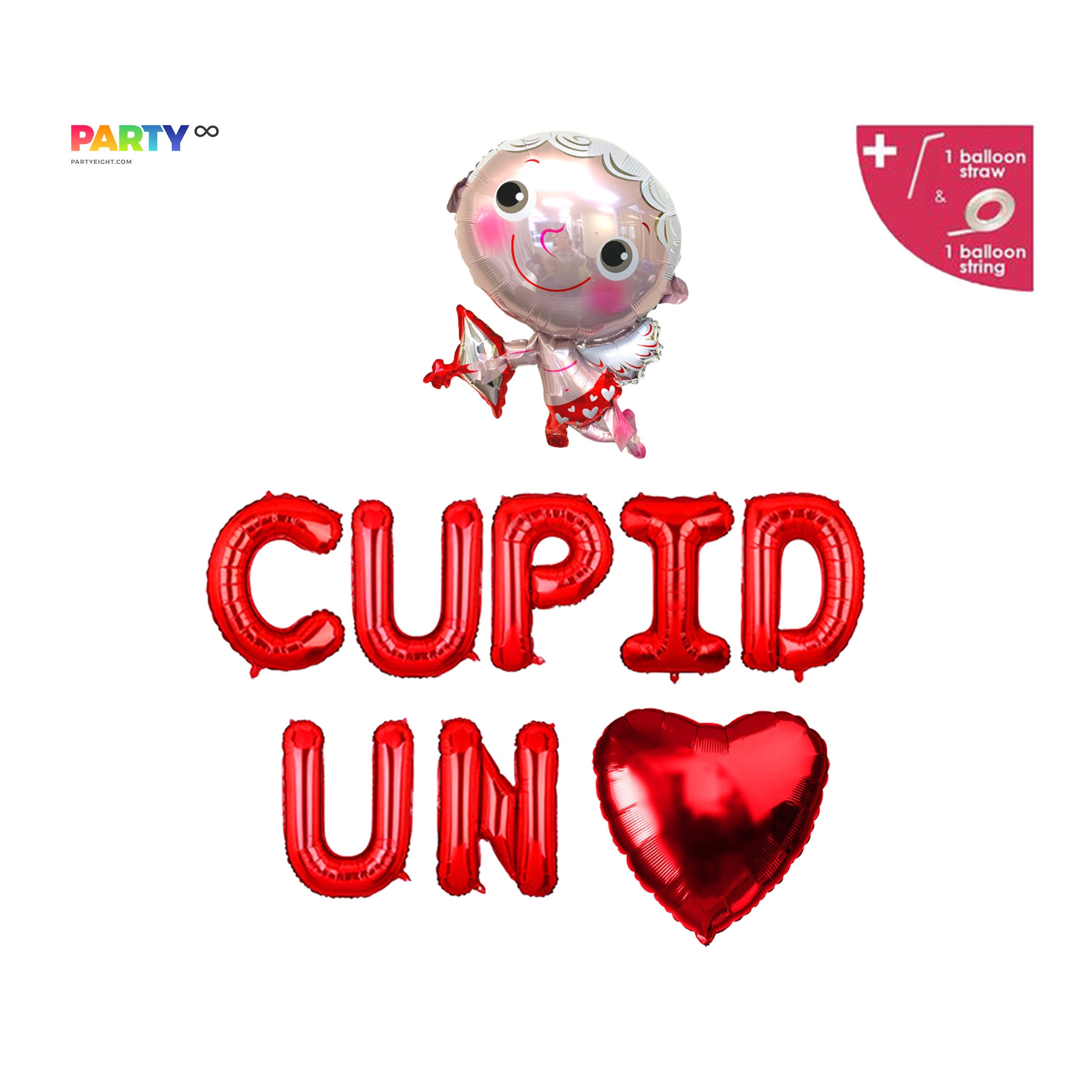Valentines Day Theme 1st Uno Birthday Party Decoration Balloon - Etsy