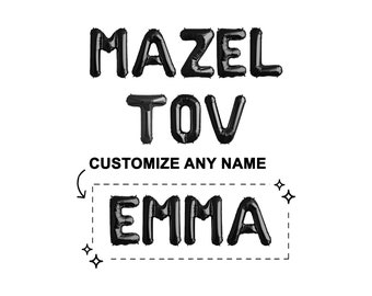 Custom Bat Mitzvah Decoration Balloon | Mazel Tov Banner | Mazel Tov Sign Bat Mitzvah