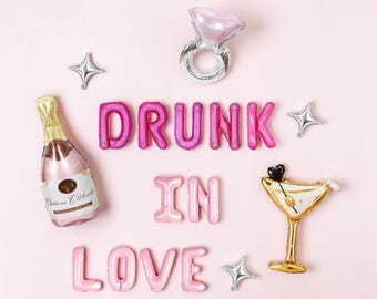 Drunk In Love Letter Balloon Kit: Bachelorette Bridal Shower Engagement Party Decorations Bach Banner