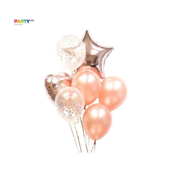 Rose Gold Confetti Balloon Bouquet Diy Engagement Party