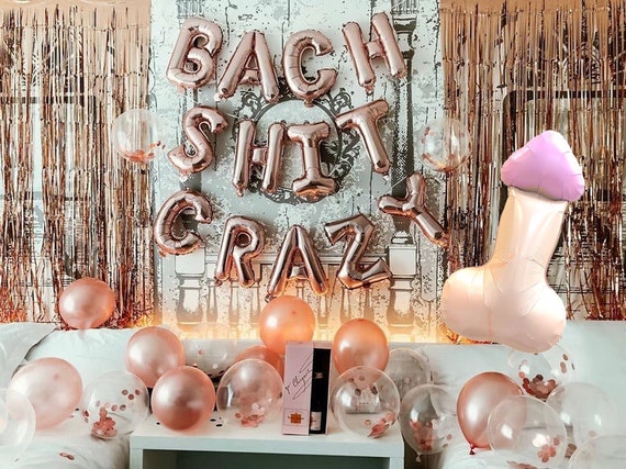 Bach Shit Crazy Bachelorette Party Decor Balloon Banner | Bachelorette Party Decorations | Bachelorette Party Banner/Sign Il_570xn