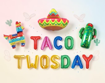 Taco Twosday Fiesta 2nd Birthday Balloon Kit: Colorful Taco Party Decorations for Kids Set