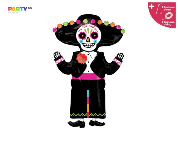 Day of The Dead Skeleton Jumbo Balloon | Day of the Dead Decoration | Halloween Party Balloons Decorations | Halloween Party Decorations | Il_570xn