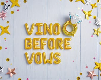 Vino Before Vows Balloon Banner: Bachelorette Party Decor