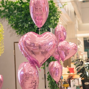 Pink Heart Balloon Bouquet: Engagement Proposal Birthday Party Decorations