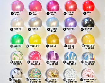Globos de látex personalizados de 12 pulgadas: paquete de 5, colores a elegir, decoración con globos DIY