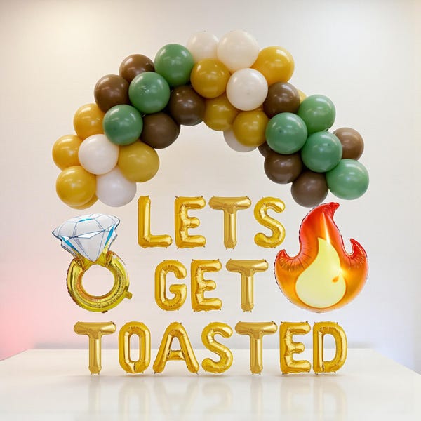 Let's Get Toasted Balloon Garland Kit: Camping Bachelorette Party Decor