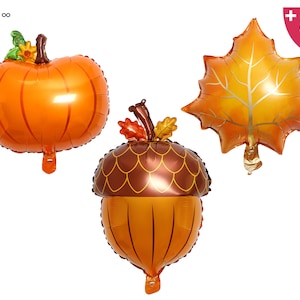 Fall Themed Party Decorations Balloons | Thanksgiving Decorations | Fall Baby Shower Balloon | Pumpkin Balloon | Maple Leaf Balloon