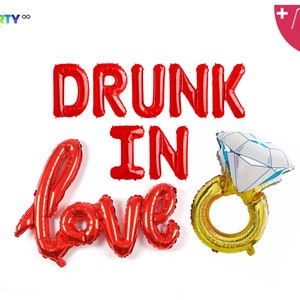 Drunk in Love Balloon Banner | Engagement Bachelorette Party Decorations | Bridal Shower Photo Backdrop