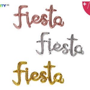 Fiesta Script Balloon in Silver Rose Gold Gold  | Fiesta Balloon Decor | Saguaro Cactus Party Theme | Fiesta Party Decor | Cinco de Mayo