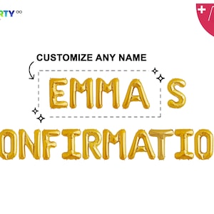Custom Confirmation Balloon Banner | Confirmation Party Decor | God Bless Name Banner