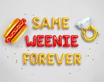 Same Weenie Forever Balloon Kit Funny Hot Dog Bachelorette Party Decor BBQ Bach Theme