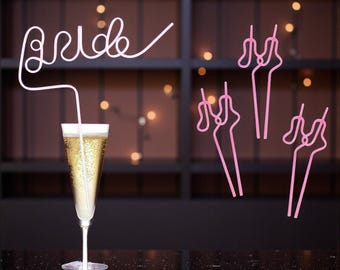 Funny Bachelorette Party Straws: Bride To Be Favors