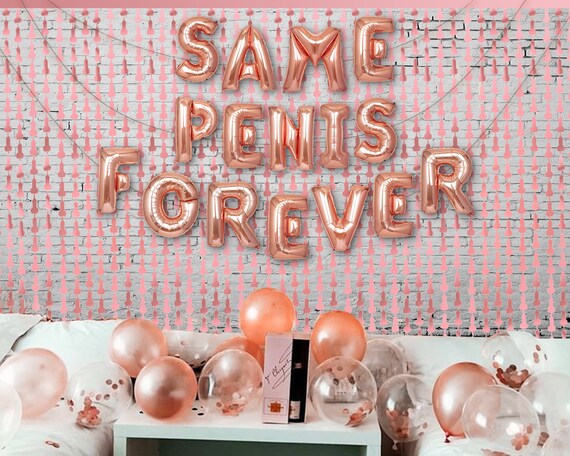 Same Penis Forever Bachelorette Party Decor Balloon Banner | Bachelorette Party Decorations | Gay Bachelor Party Banner/Sign Il_570xn