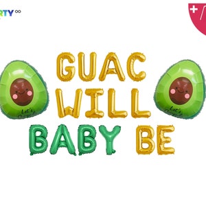 Baby Avocado Gender Reveal Balloon Banner Decorations Holy Guacamole Baby Shower | Taco about a baby shower Guac Will Baby be