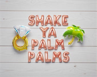 Banner de globos Shake Ya Palm Palms: decoración para despedidas de soltera en Palm Springs, Florida, Miami