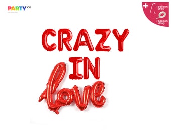 Crazy in Love Balloon Banner | Engagement Bachelorette Party Decorations | Bridal Shower Photo Backdrop