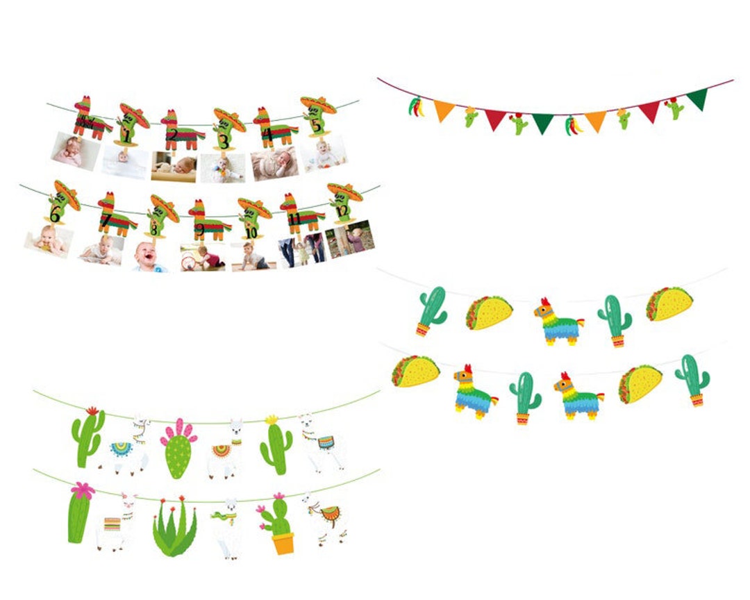 Fiesta Decoration Balloons / Bunting Banner Taco Bar Pepper Chili