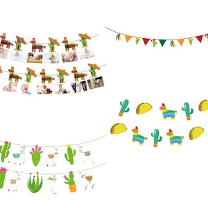 Fiesta Decoration Balloons / Bunting banner | Taco Bar Pepper Chili Fiesta Decoration | Llama Cactus Birthday Mexican Fiesta Decors Banner