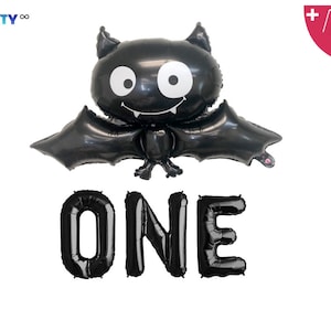 ONE with Bat Balloon|  1st Birthday | Halloween Themed 1st Birthday Banner Decor | Little Bat Birthday | Our Little Boo is Turning One