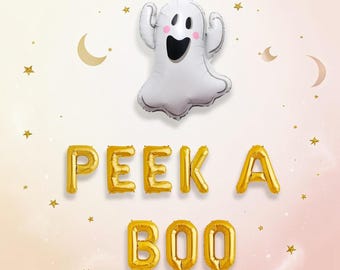Peek A Boo Halloween Baby Shower Balloon Kit: Cutie Little Boo Party Decorations Set