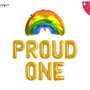 Proud One Balloon Banner | Pride 1st Birthday Party Decor |  1st Birthday Balloons | Gay Couple Baby 1st birthday decorations banner