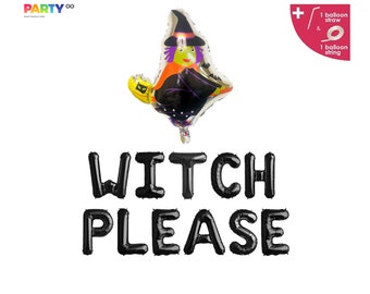 Witches Please Banner | Halloween Themed Bachelorette Party | Halloween Bach Party | Halloween Birthday Party Decorations Balloon