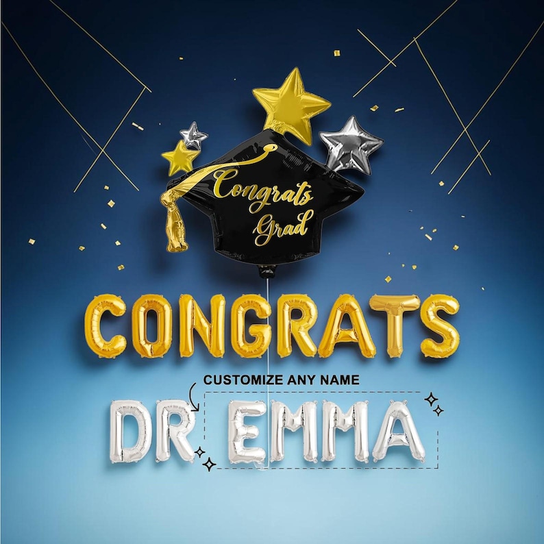 Spell Graduation Custom Name Phd Graduation Balloon Banner: Congrats Dr Medical School ...