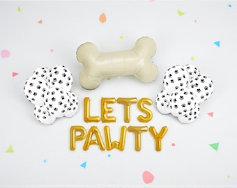 Kit de pancarta de globos "Lets Pawty": Decoraciones para fiesta de cumpleaños de cachorros