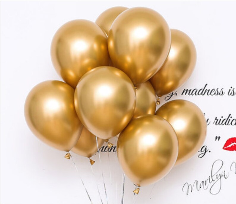 Metallic Balloon Bouquet Chrome gold Chrome silver Balloon Bouquet Christmas Metal Balloon Bouquet Thanksgiving Decoration image 2