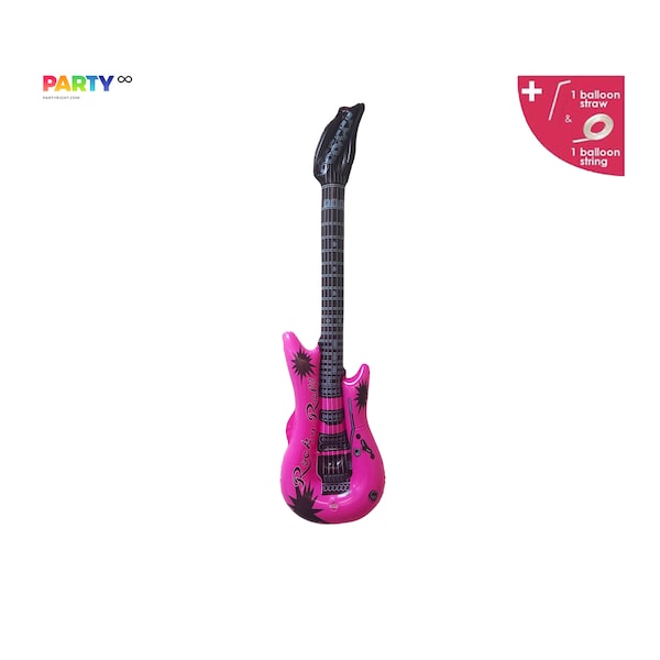 Guitar Balloon Pink Guitar  | Rock Instrument Balloon | Music Concert Party Decoration | Music Theme Party | Band Party | Jazz Music Party