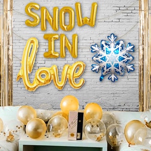 Snow In Love Balloon Banner Winter Theme Bachelorette Party Decorations Party Decoration Balloon Gold