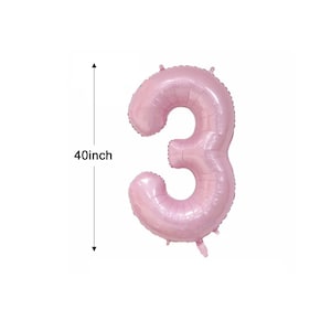 Pink 40 inch Balloon Number 3rd Birthday | Giant Pink Number 3 Jumbo Balloon