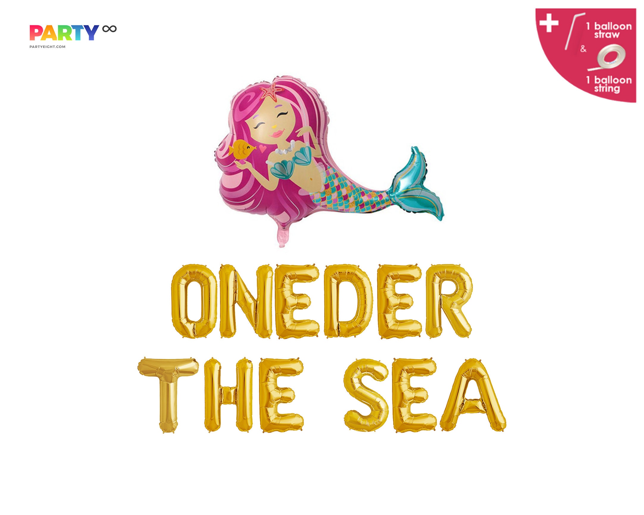 Buy Oneder the Sea 1st Birthday Balloon Mermaid Party Balloon
