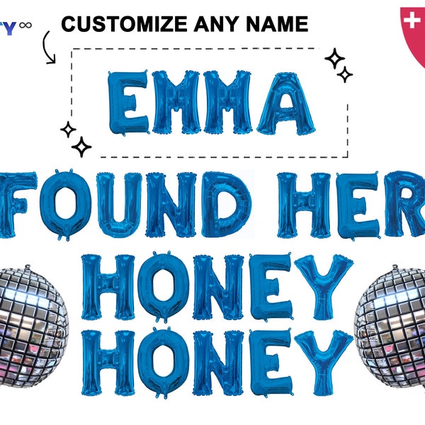 She Found Her Honey Honey Balloon Banner | Mama Mia She Found Her Honey Honey Blue Disco Mediterranean Theme Bridal Shower
