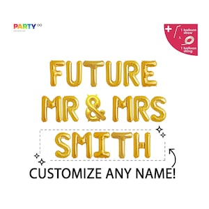 Banner de globos personalizado para el futuro Sr. y Sra. / Decoración para fiesta de compromiso / Fondo fotográfico personalizado para fiesta de compromiso / Banner personalizado para fiesta de compromiso