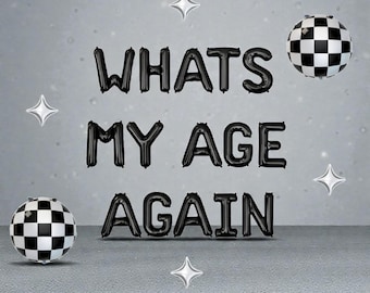What's My Age Balloon Kit: Elder Emo Pop Punk Millennial Goth Rock Birthday Party Decor