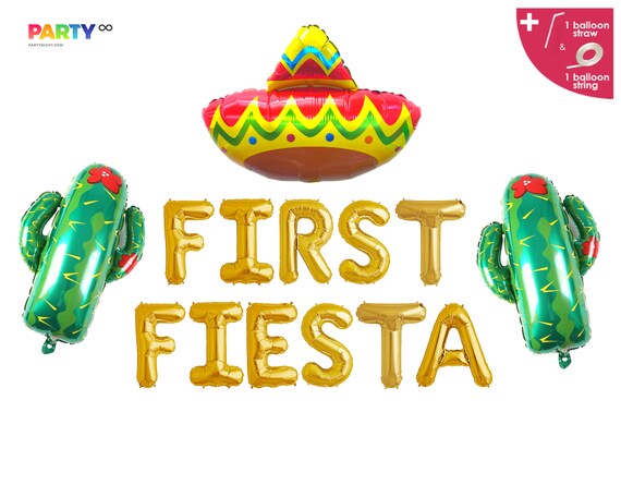 First Fiesta Balloon Banner Decorations | Fiesta First Birthday | Customize Mexican 1st birthday | Personalize Fiesta Decorations Banner Il_570xn