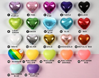 Custom Heart Balloons: 18-Inch Color Pick for DIY Garland Balloon Bouquets