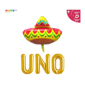 Uno 1st Birthday Party Banner | Sombrero Balloon | First Birthday Fiesta Mexican 1st Birthday Decor | Sombrero / Taco 1st First Birthday