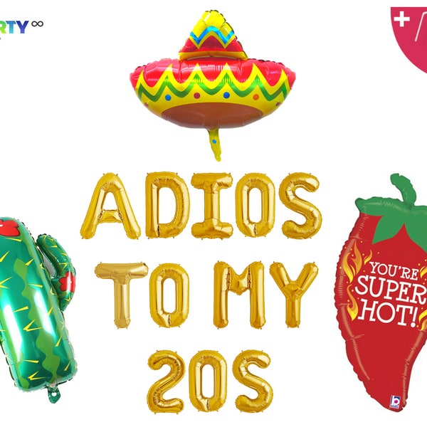 30th Birthday Party Decorations | Adios To My 20s Balloon Banner | 30th fiesta decorations | 30th birthday fiesta 30th fiesta banner