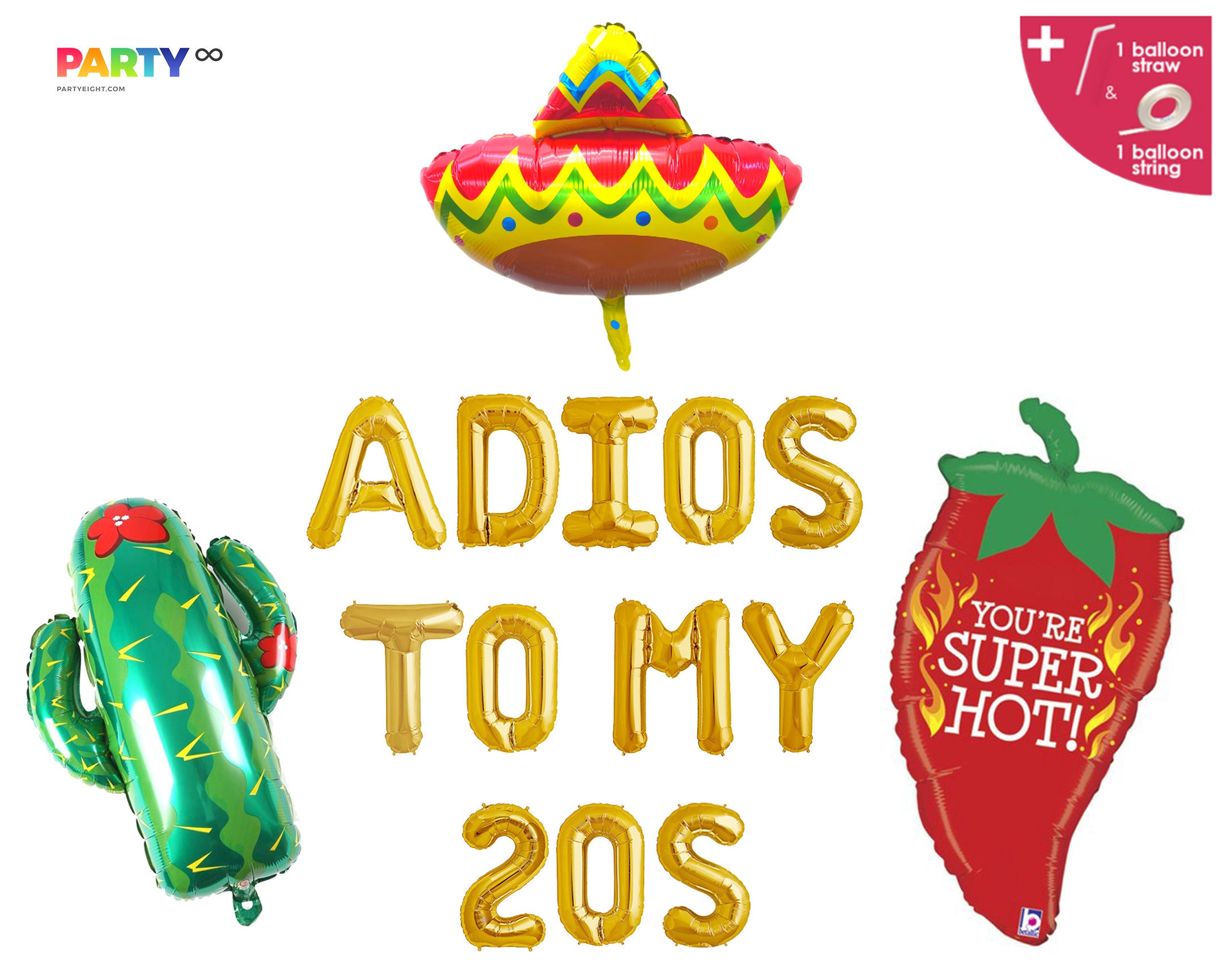 30th Birthday Party Decorations Adios To My 20s Balloon Banner 30th fiesta decorations 30th birthday fiesta 30th fiesta