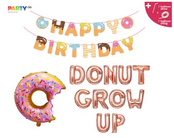 Donut Grow Up Balloons | Donut Themed Birthday Party Decor | Donut Party Decor | Donut BirthdayBaby Birthday Party Donut Balloons